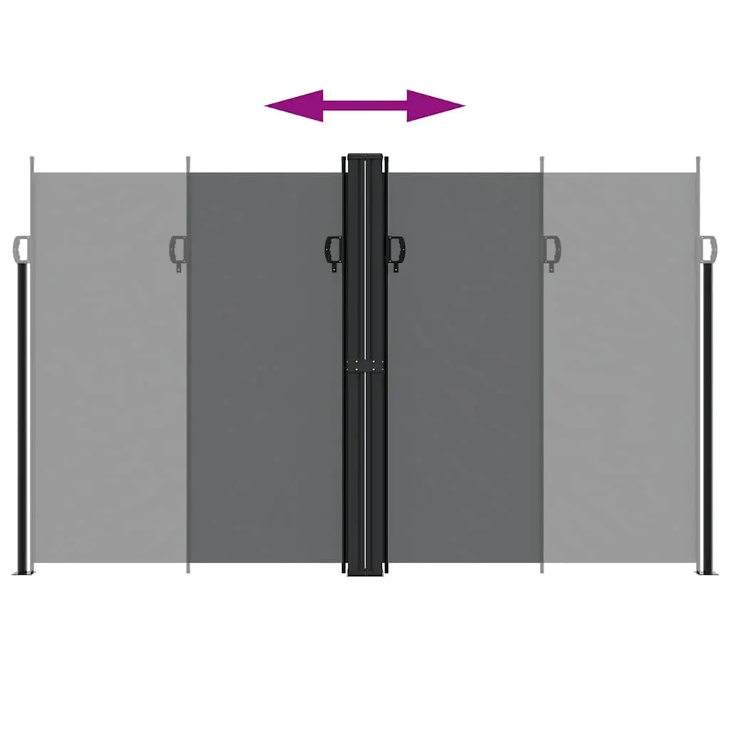 Retractable Side Awning Black 200x1200cm Outdoor Privacy Screen Garden Patio Balcony