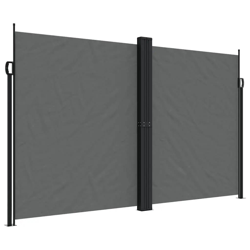 Retractable Side Awning Anthracite 200 x 1200 cm Outdoor Privacy Screen Garden Terrace Balcony Shade