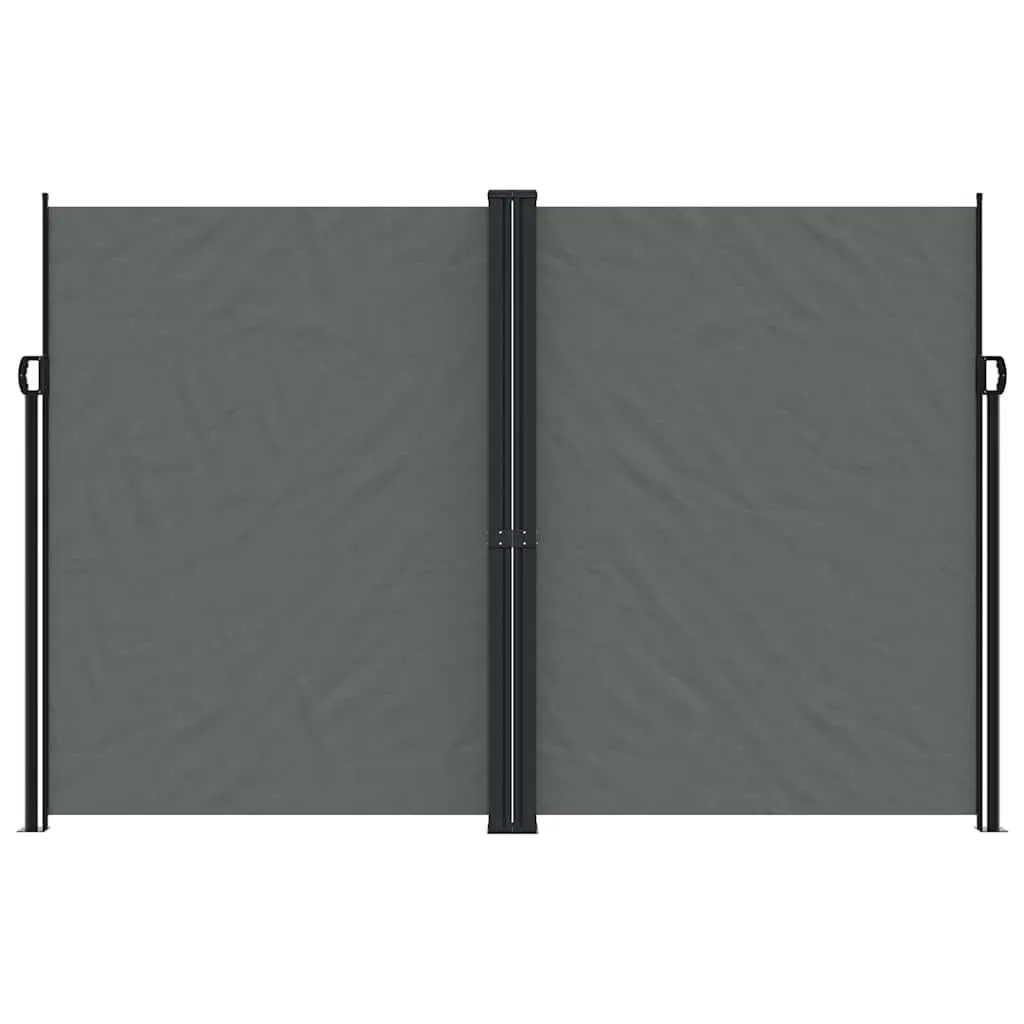 Retractable Side Awning Anthracite 220 x 1200 cm Outdoor Privacy Screen for Patio Balcony Terrace Garden