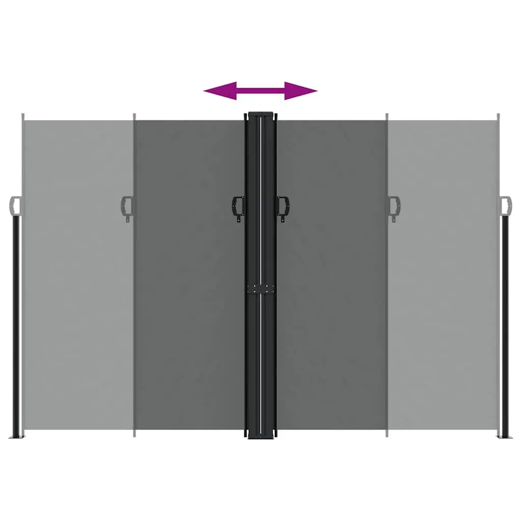 Retractable Side Awning Anthracite 220 x 1200 cm Outdoor Privacy Screen for Patio Balcony Terrace Garden