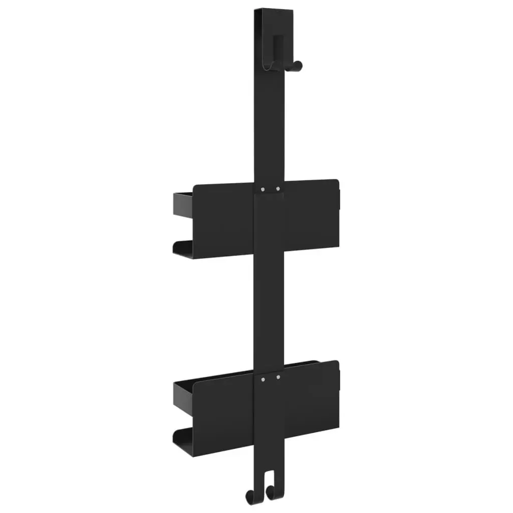 Hanging Shower Caddy Organizer Storage Basket Towel Hooks Black Bathroom Shelf
