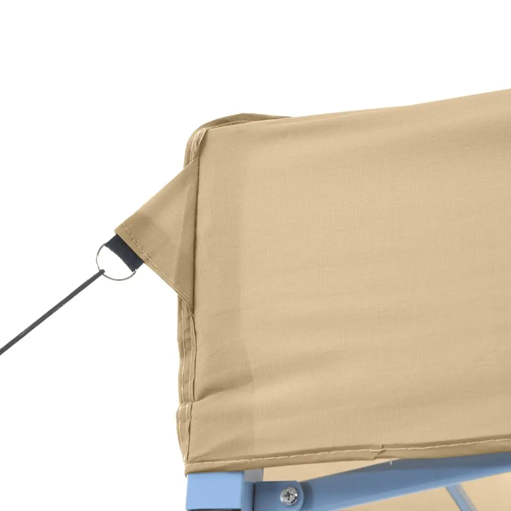 Foldable Pop-Up Party Tent with 3 Sidewalls Outdoor Garden Gazebo Beige