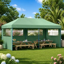 Compact Green Party Tent - Pop-Up Design for Events