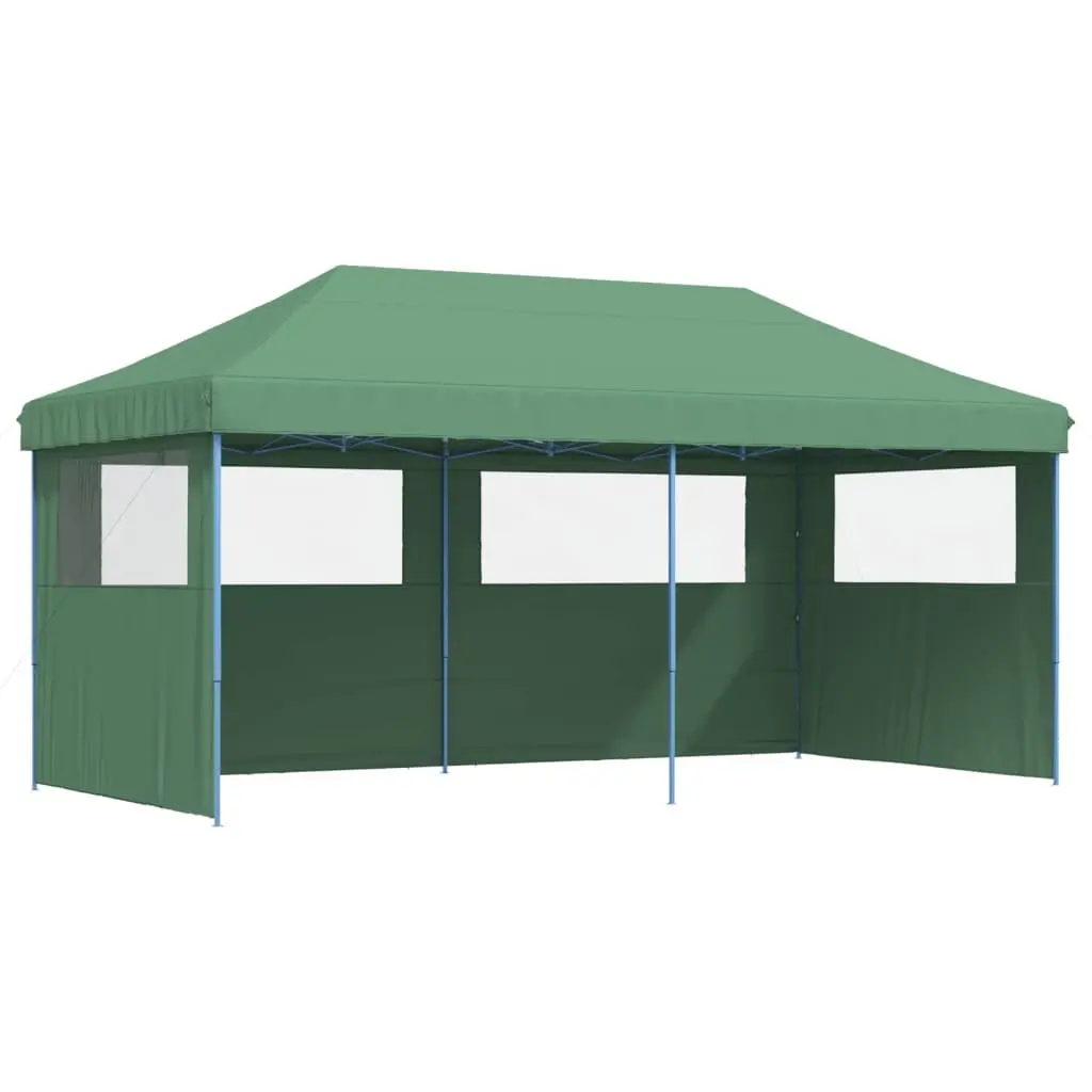 Foldable Pop-Up Party Tent Green 3 Sidewalls Outdoor Gazebo Canopy