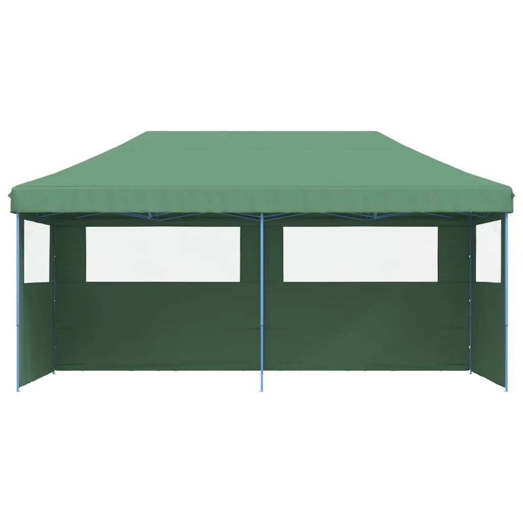 Foldable Pop-Up Party Tent Green 3 Sidewalls Outdoor Gazebo Canopy
