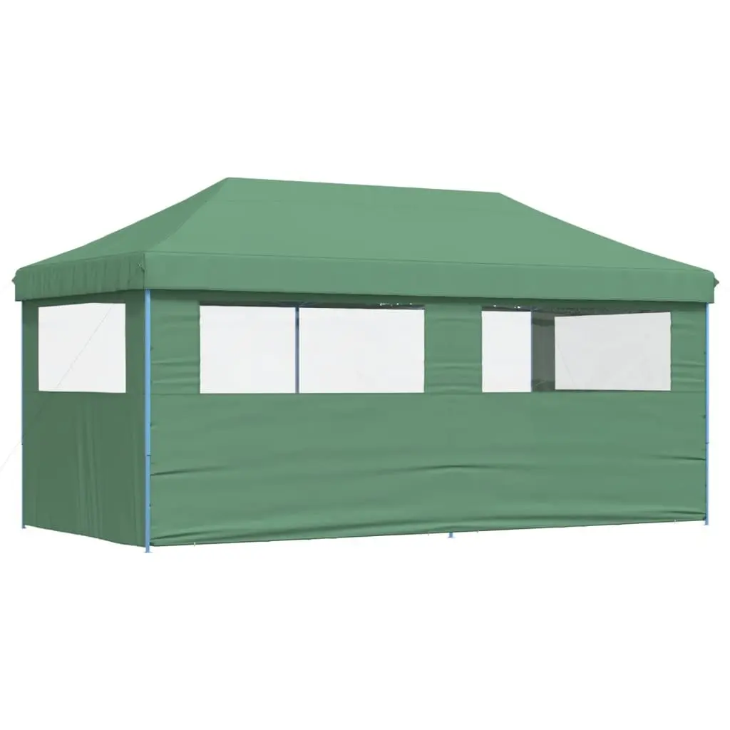 Foldable Pop-Up Party Tent Green 3 Sidewalls Outdoor Gazebo Canopy