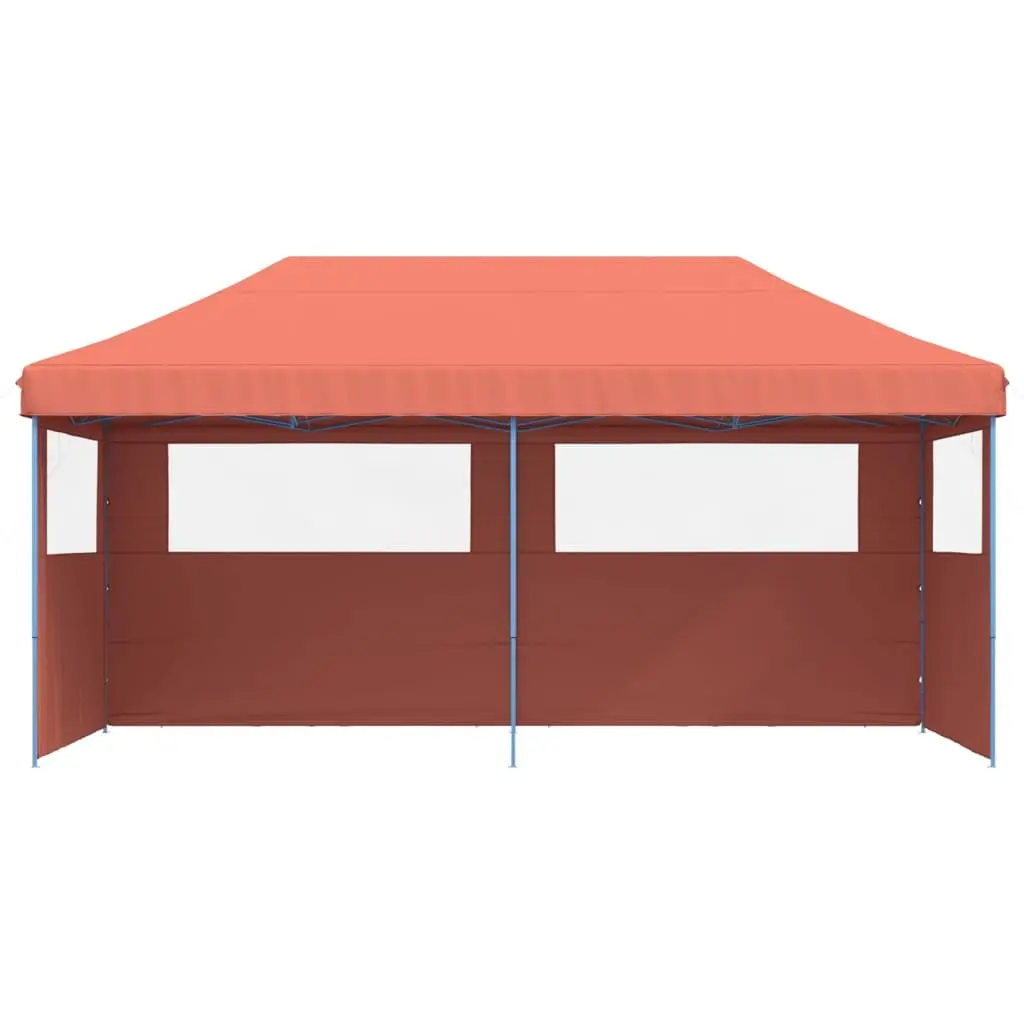 Foldable Pop-Up Party Tent Orange with 3 Sidewalls for Outdoor Events