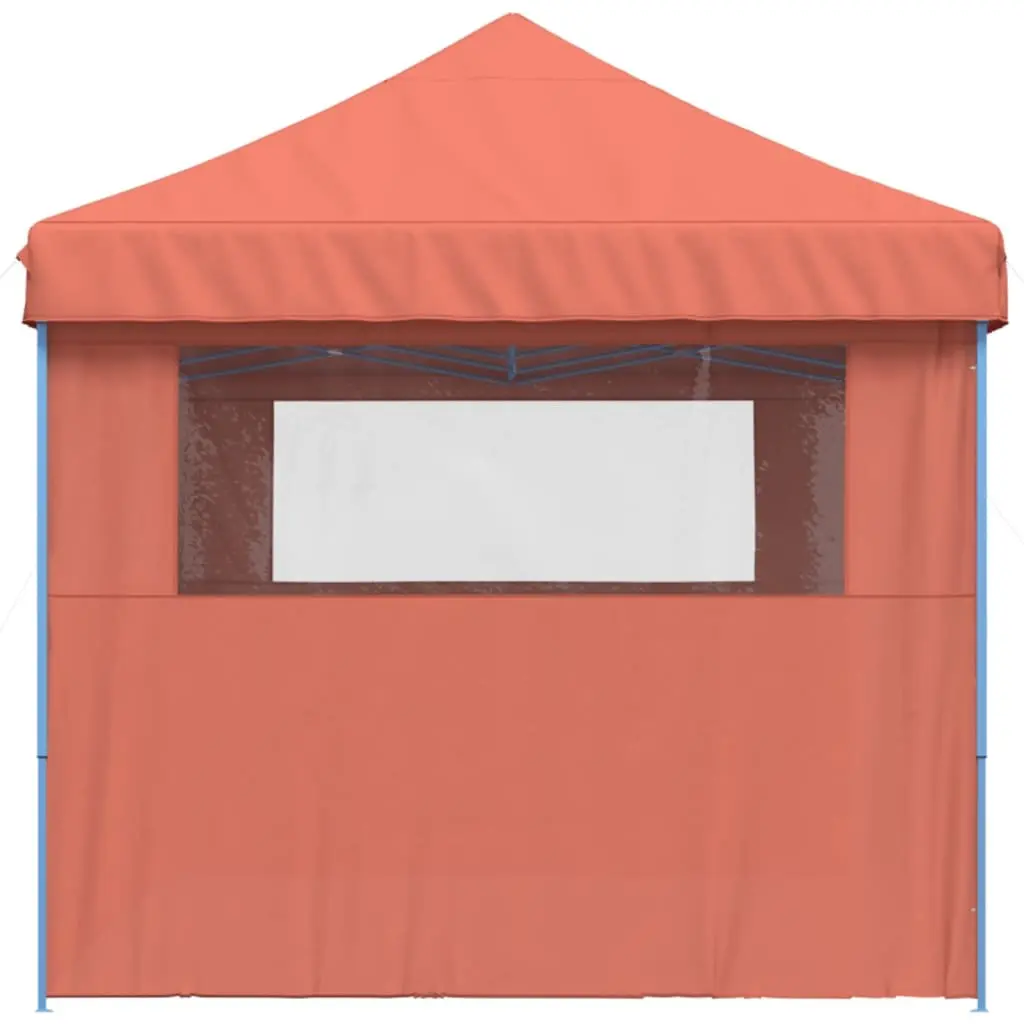 Foldable Pop-Up Party Tent Orange with 3 Sidewalls for Outdoor Events