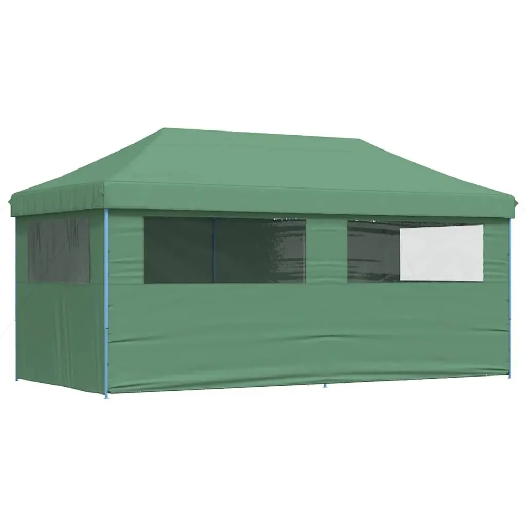 Foldable Pop-Up Party Tent with 4 Sidewalls Green Outdoor Gazebo Marquee