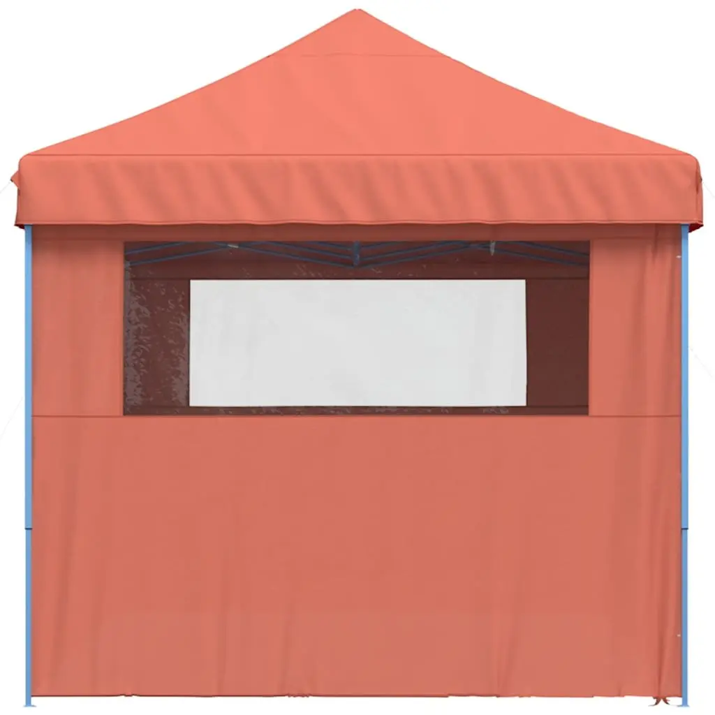 Foldable Pop-Up Party Tent Orange with Sidewalls Outdoor Garden Canopy Event Gazebo
