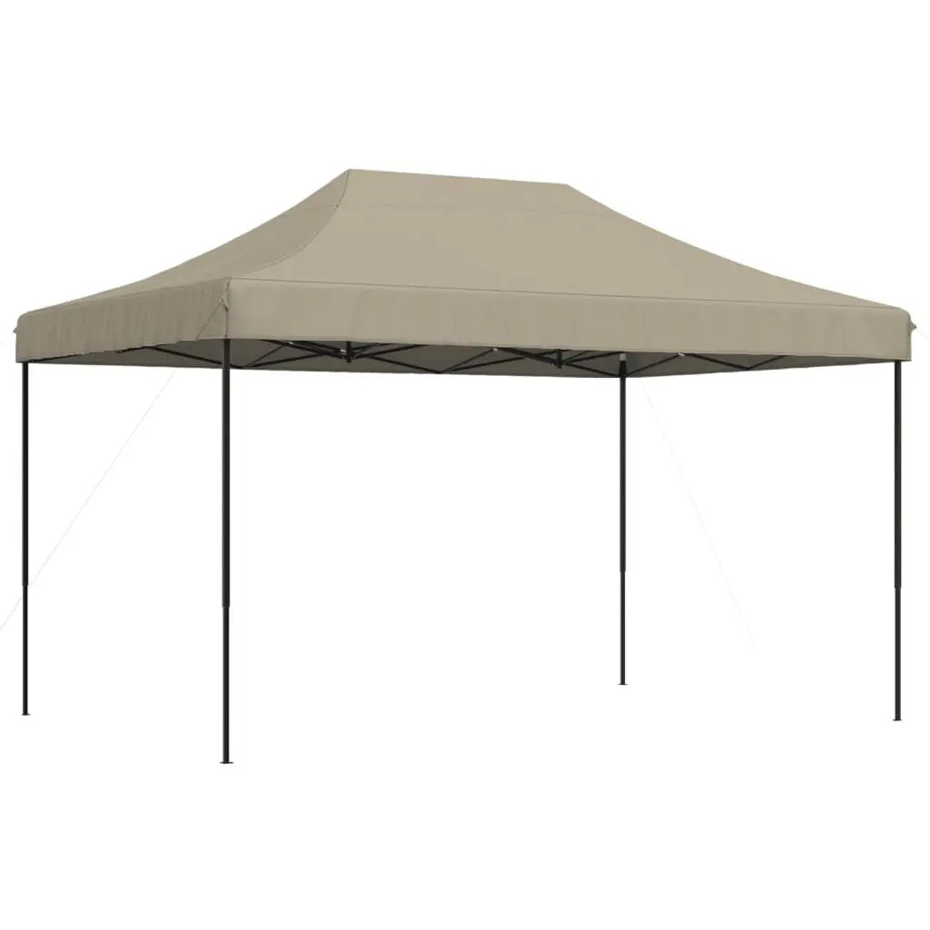 Foldable Pop-Up Party Tent Taupe Outdoor Canopy Gazebo Quick Set-Up