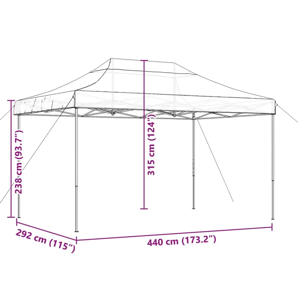 Foldable Pop-Up Party Tent Taupe Outdoor Canopy Gazebo Quick Set-Up