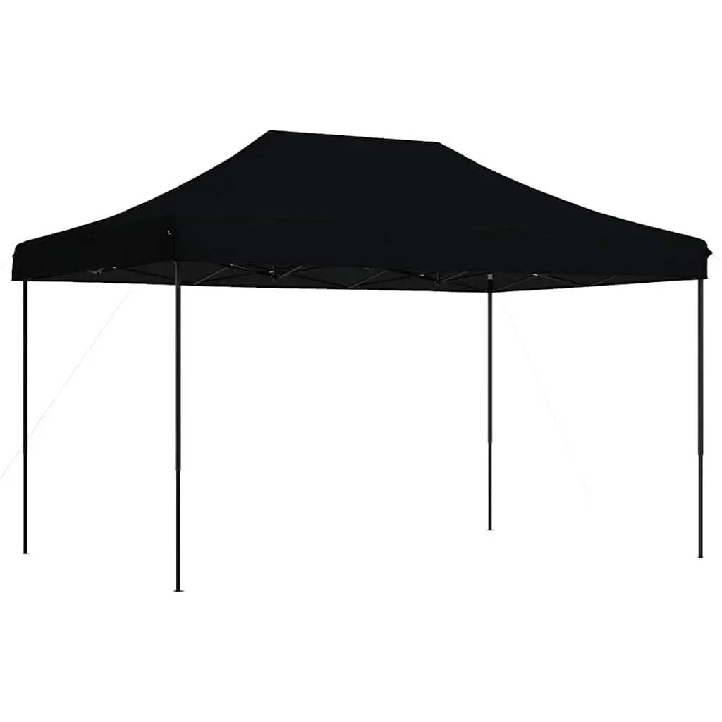 Foldable Pop-Up Party Tent Black 440 x 292 x 315 cm Powder-Coated Steel Frame Oxford Fabric Roof
