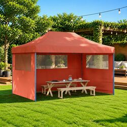 Compact and Efficient Pop-Up Party Tent in Orange