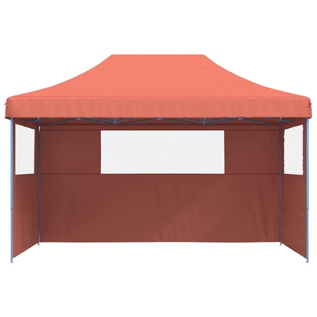 Foldable Pop-Up Party Tent Orange 3 Sidewalls Outdoor Garden Gazebo