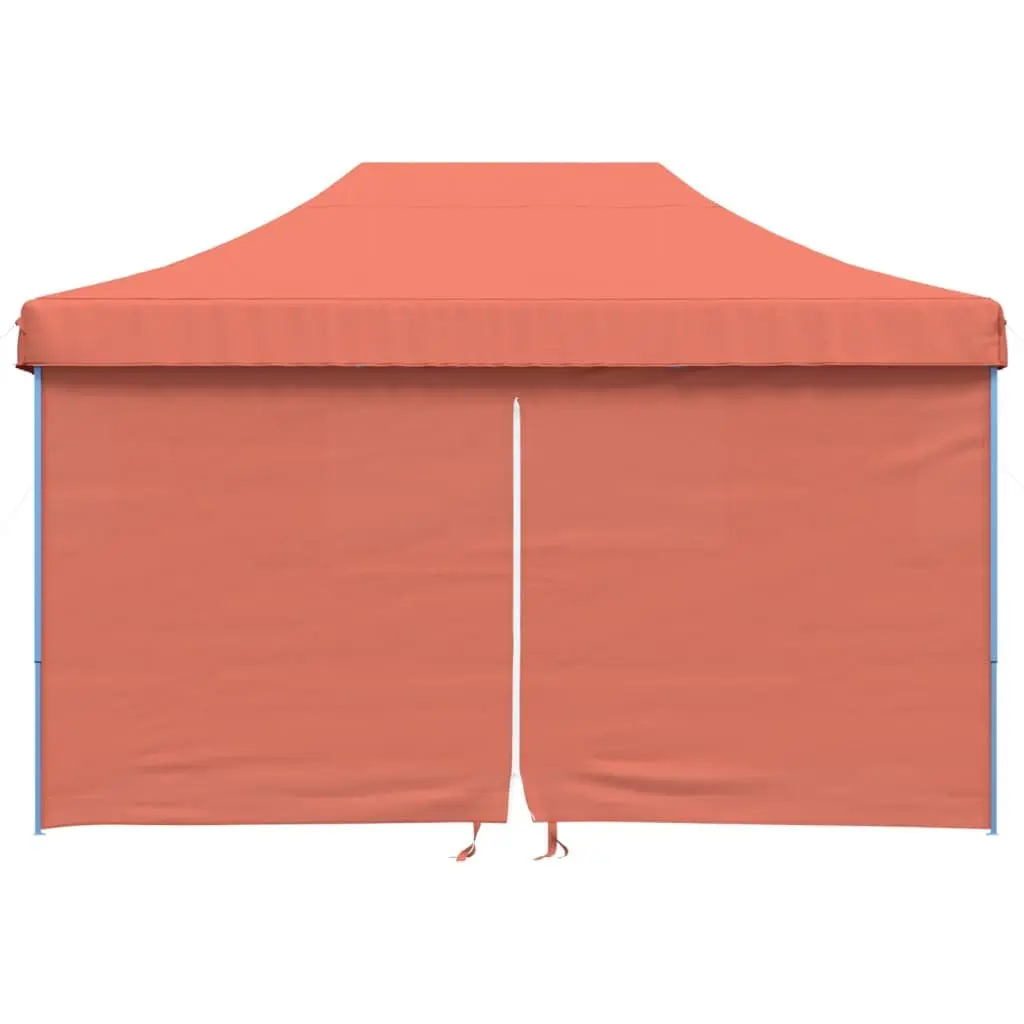 Foldable Pop-Up Party Tent Orange 4 Sidewalls Quick Setup Outdoor Canopy Gazebo
