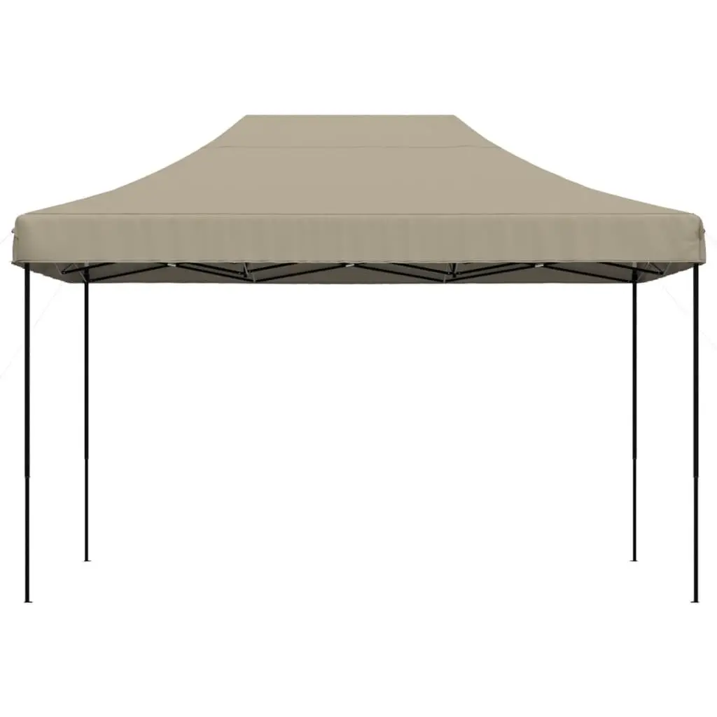 Foldable Pop-Up Party Tent Taupe Outdoor Gazebo Canopy Weather Resistant