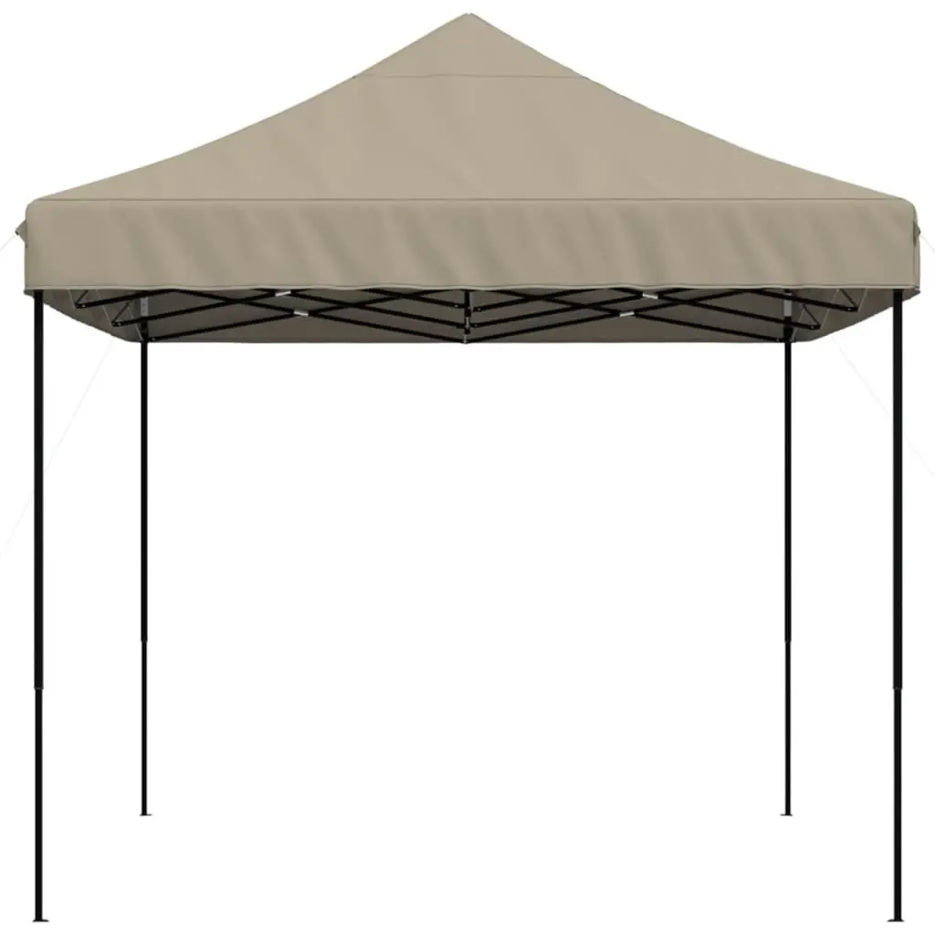 Foldable Pop-Up Party Tent Taupe Outdoor Gazebo Canopy Weather Resistant