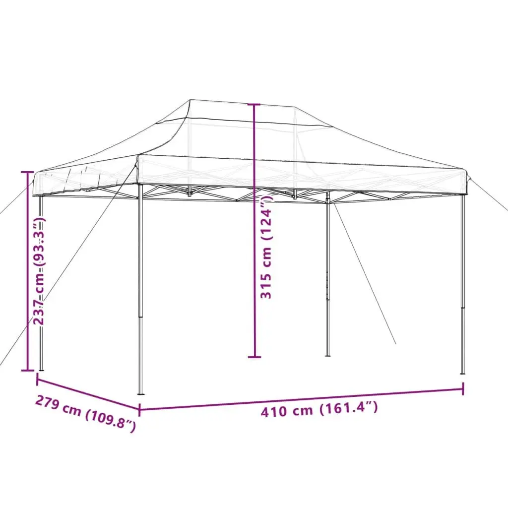 Foldable Pop-Up Party Tent Taupe Outdoor Gazebo Canopy Weather Resistant