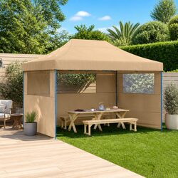 Efficient Pop-Up Tent with Windows and Sidewalls