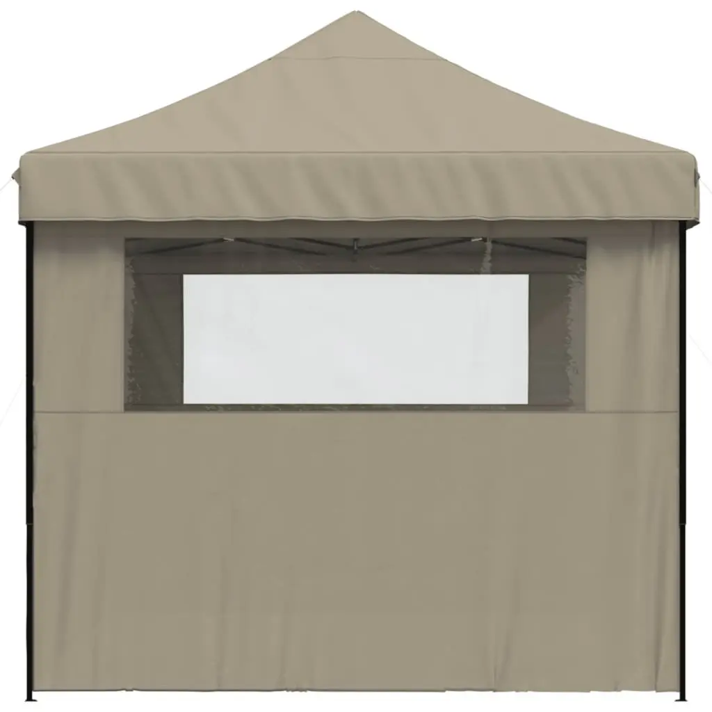 Foldable Pop-Up Party Tent Taupe with 3 Sidewalls