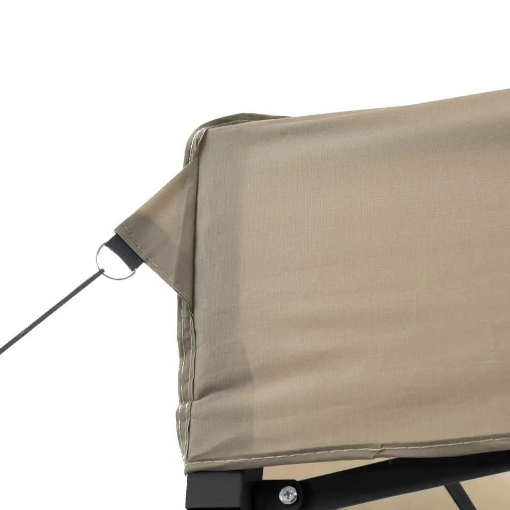 Foldable Pop-Up Party Tent Taupe with 4 Sidewalls Quick Setup Outdoor Gazebo Canopy