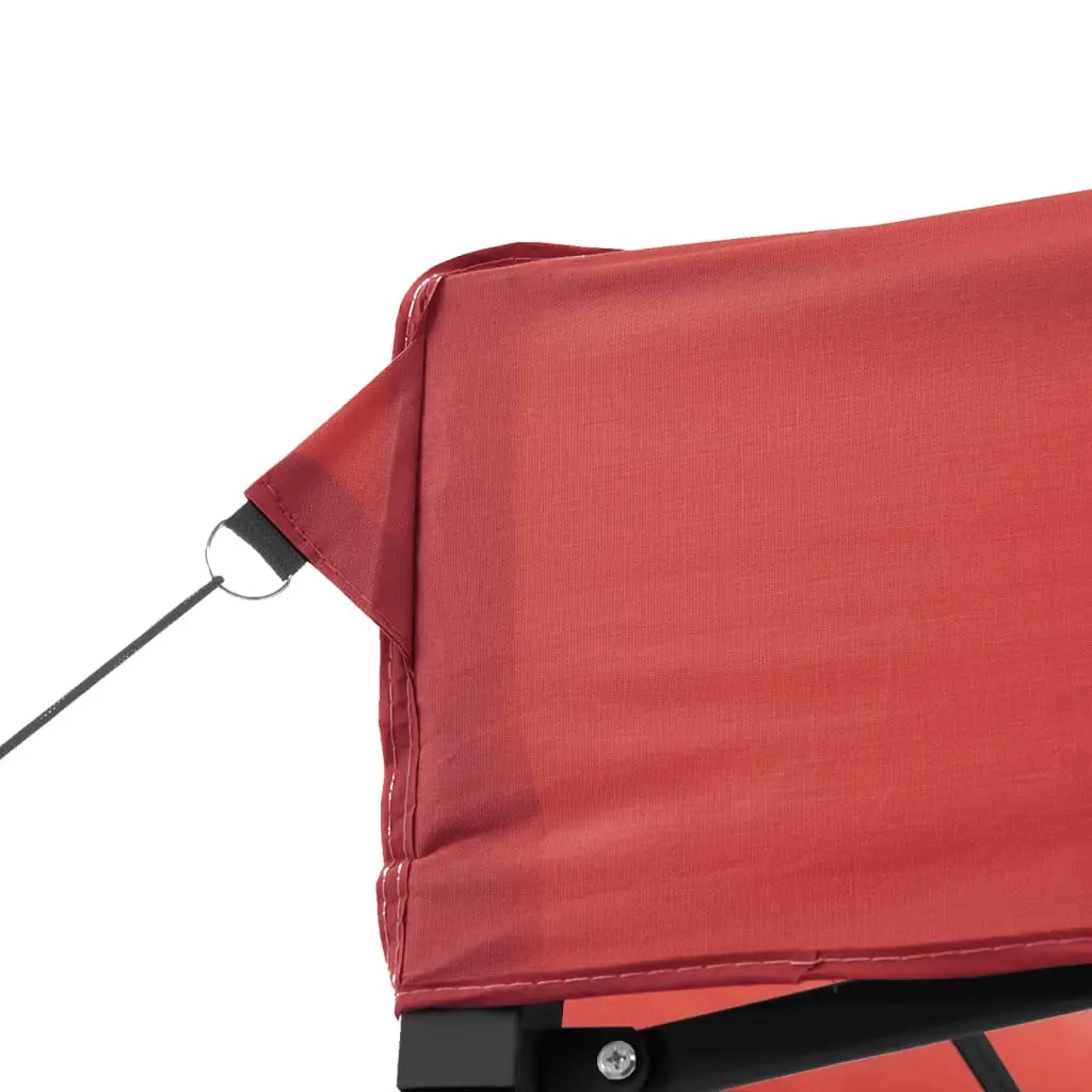 Pop-Up Party Tent Red Foldable Outdoor Event Gazebo with 4 Sidewalls