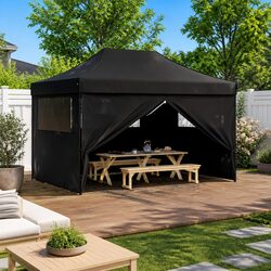 Compact and Efficient Black Pop-Up Tent