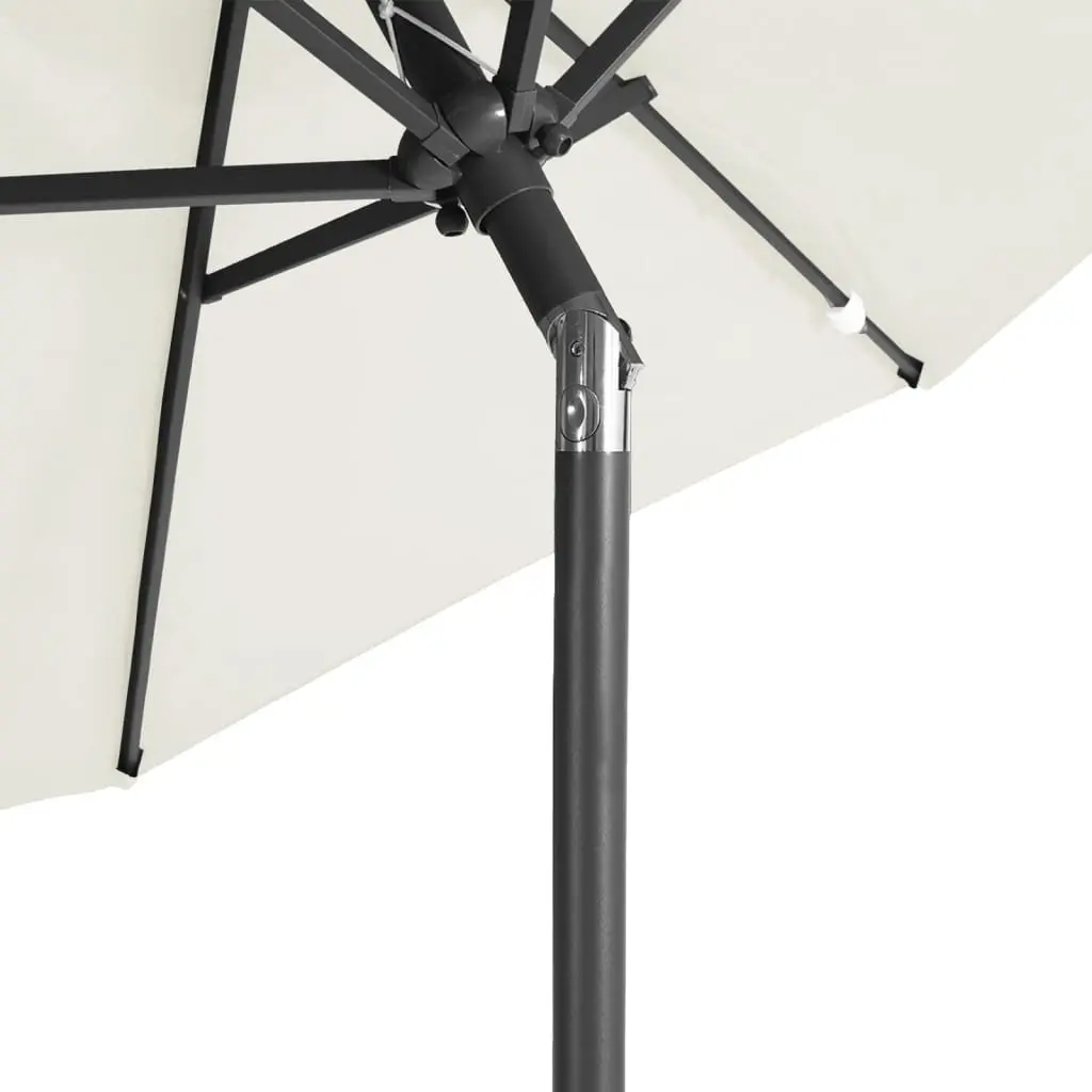 Garden Parasol White 225x225x212cm Crank Tilt Sun Shade