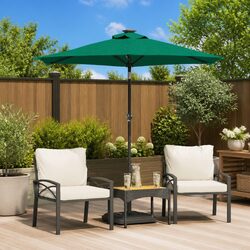 Garden Parasol Outdoor Umbrella Shade Crank Tilt 225x225x212cm Green