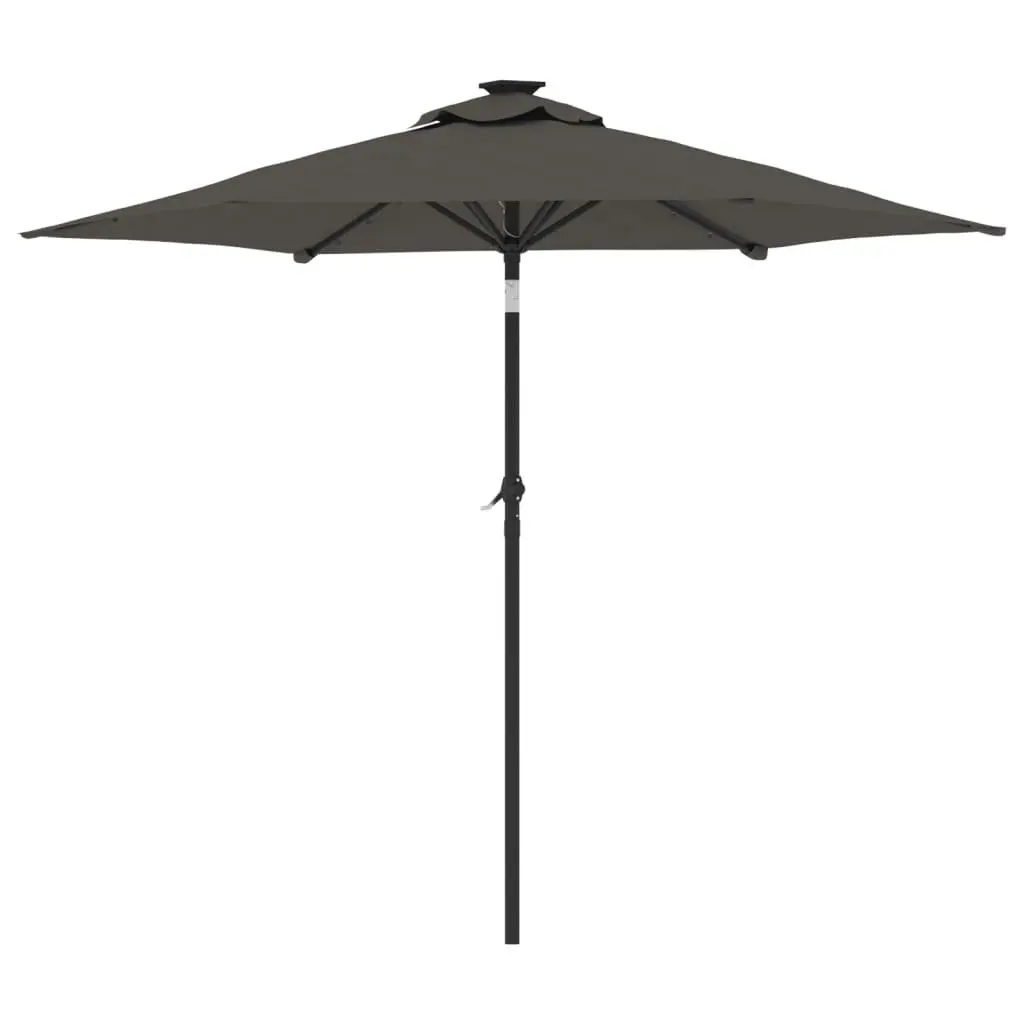 Garden Parasol Anthracite 225x225x212cm with LED Lights and Steel Pole