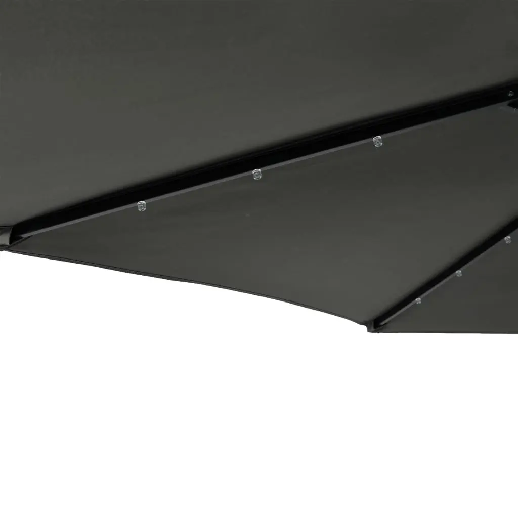 Garden Parasol Anthracite 225x225x212cm with LED Lights and Steel Pole
