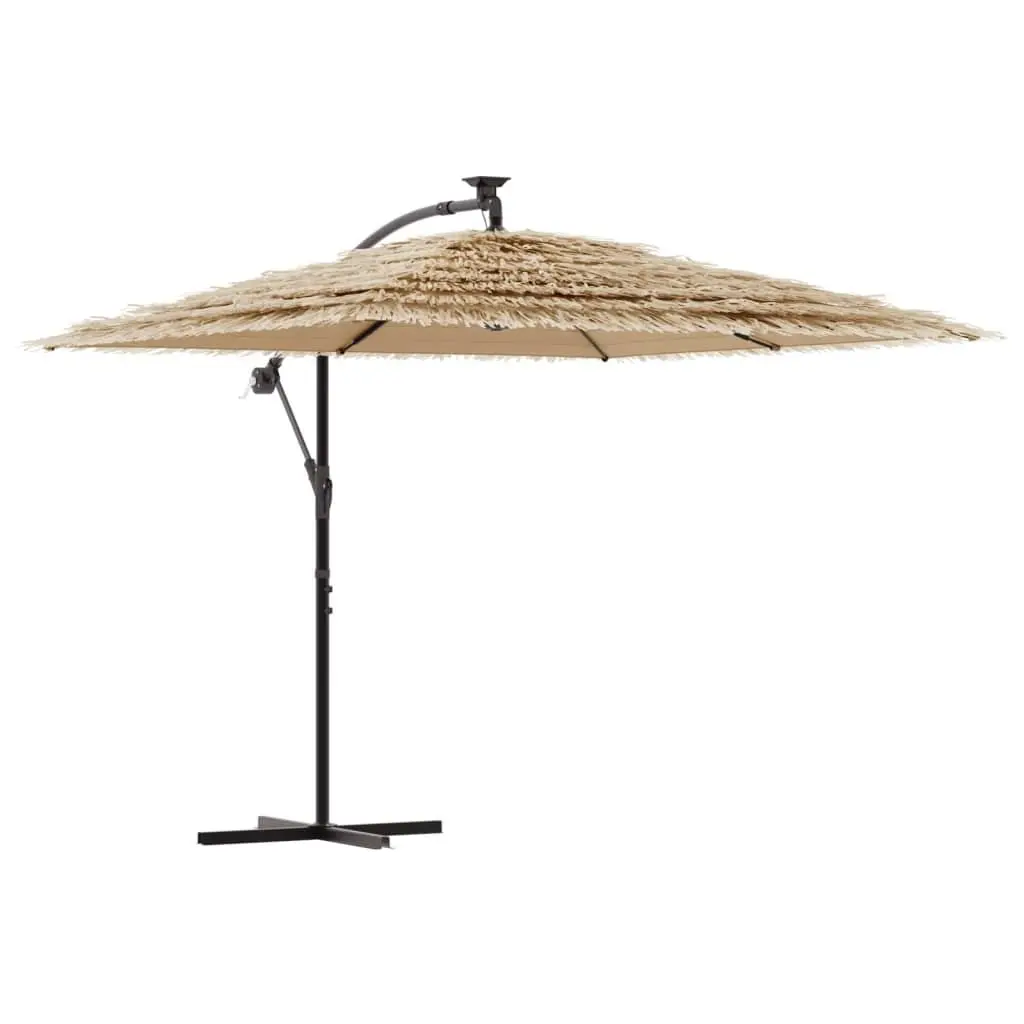 Garden Parasol Brown 246x246x230cm Outdoor Sun Shade Umbrella Crank Mechanism