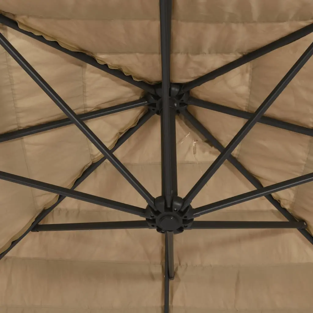 Garden Parasol Brown 246x246x230cm Outdoor Sun Shade Umbrella Crank Mechanism