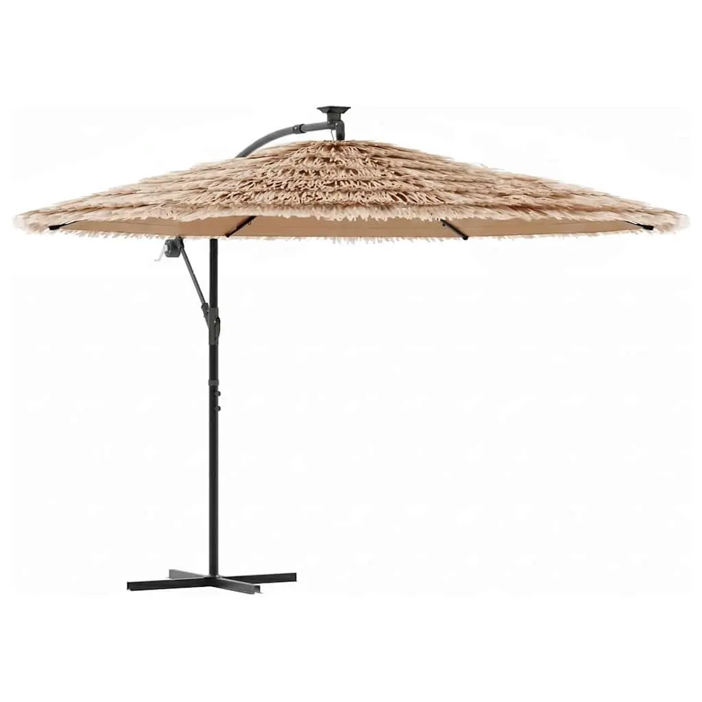 Garden Parasol Brown 269cm Crank Outdoor Umbrella Sun Shade