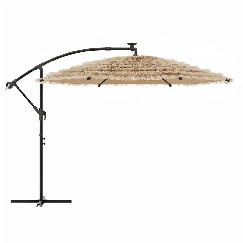 Garden Parasol Brown 269cm Crank Outdoor Umbrella Sun Shade