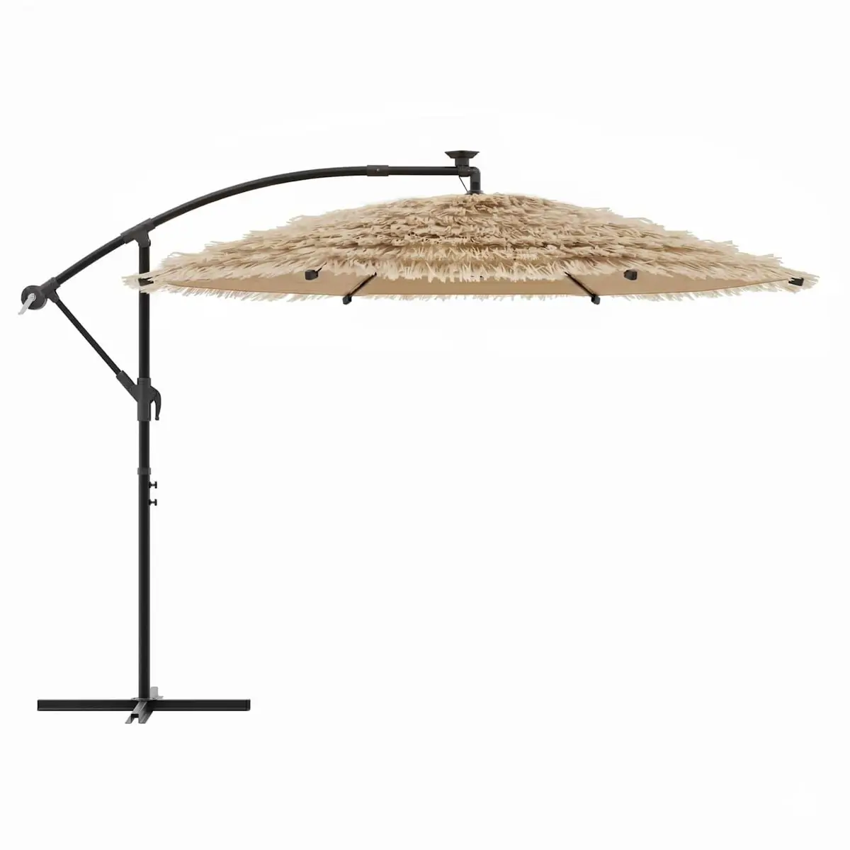 Garden Parasol Brown 269cm Crank Outdoor Umbrella Sun Shade