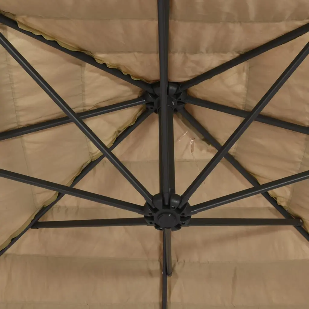 Garden Parasol Brown 248cm Square Canopy Crank Mechanism