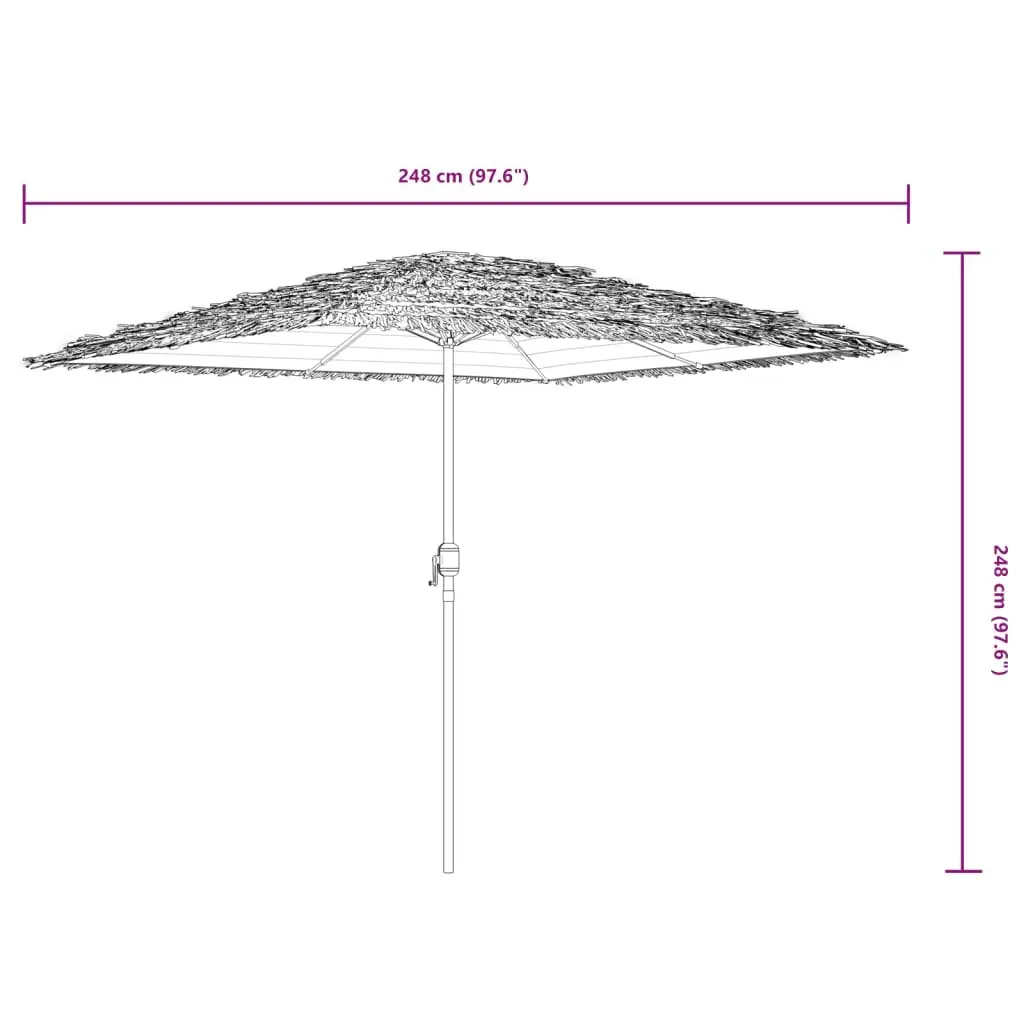 Garden Parasol Brown 248cm Square Canopy Crank Mechanism