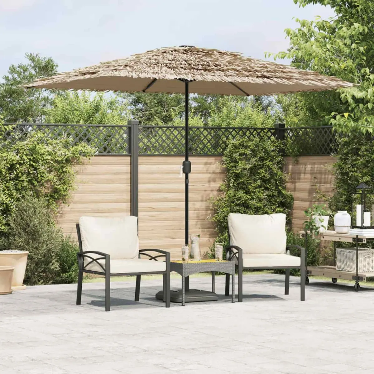 Garden Parasol Brown 300x200x250cm Outdoor Umbrella Sun Shade Crank
