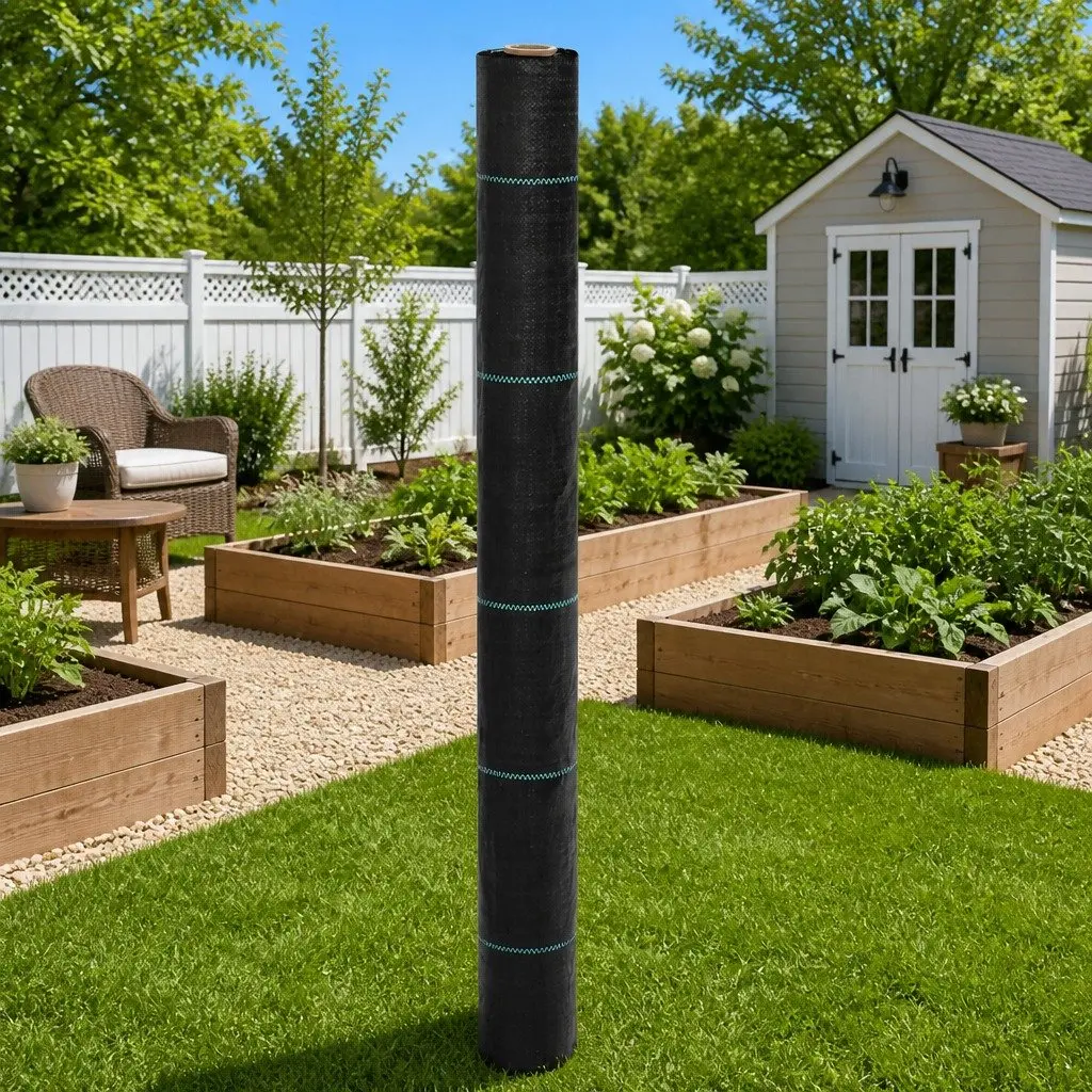 Weed Control Membrane Black 1x50m Durable Polypropylene Landscape Fabric Garden Suppression Mat Roll