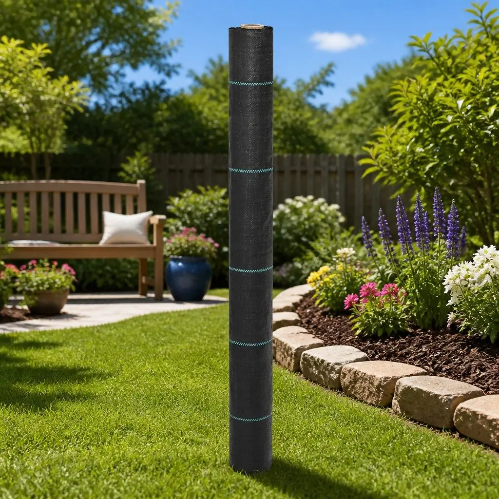 Landscape Fabric Black 1x150m Durable Weed Control Mat UV Stabilised Polypropylene for Gardens and Outdoor Areas
