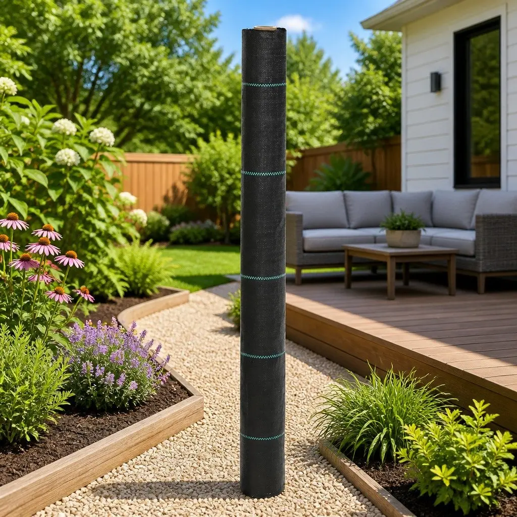 Weed Control Mat Black 1x200 m Durable Polypropylene Landscape Fabric for Garden Weed Suppression