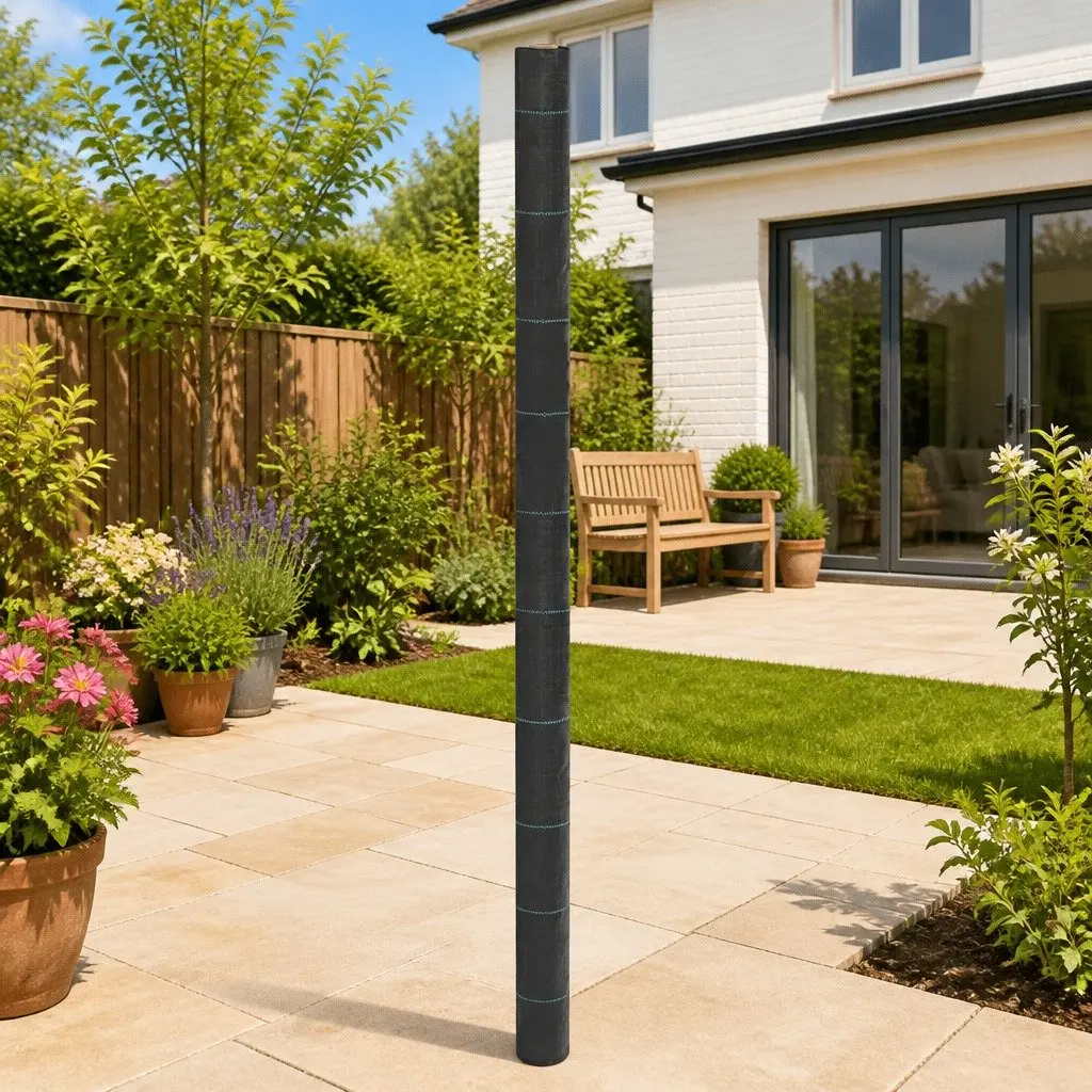Weed Control Fabric Black 2x25m Durable UV Stabilised Polypropylene Landscape Membrane for Garden Weed Suppression and Moisture Retention