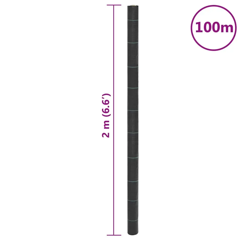 Weed Control Membrane Black 2x100m Durable UV Stabilised Polypropylene Garden Suppression Mat