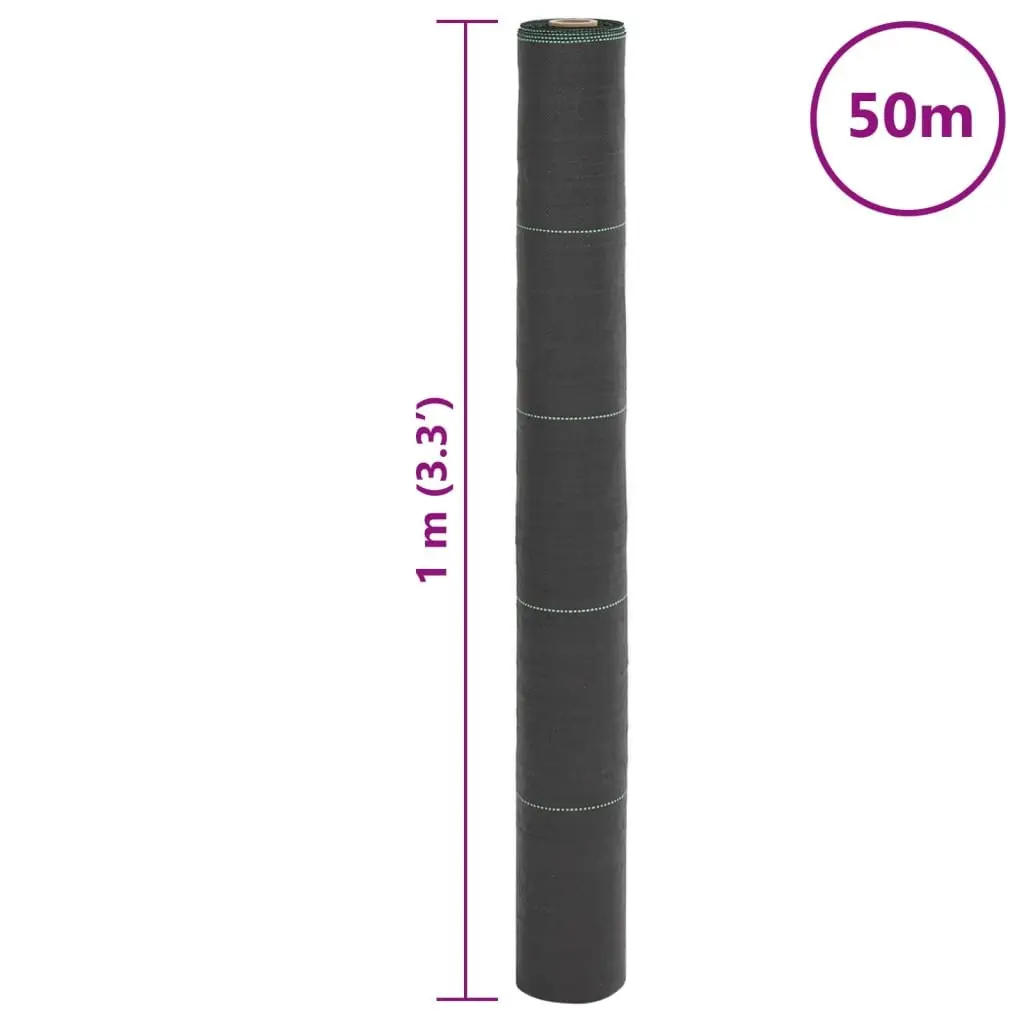 Weed Control Mat Polypropylene Roll 1m x 50m Black Durable UV Stabilised Fabric for Garden Landscaping