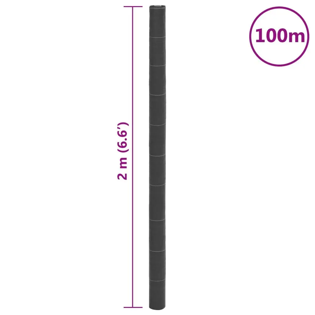 Weed Membrane Black 2x100 m Durable Polypropylene Landscape Fabric for Garden Weed Control