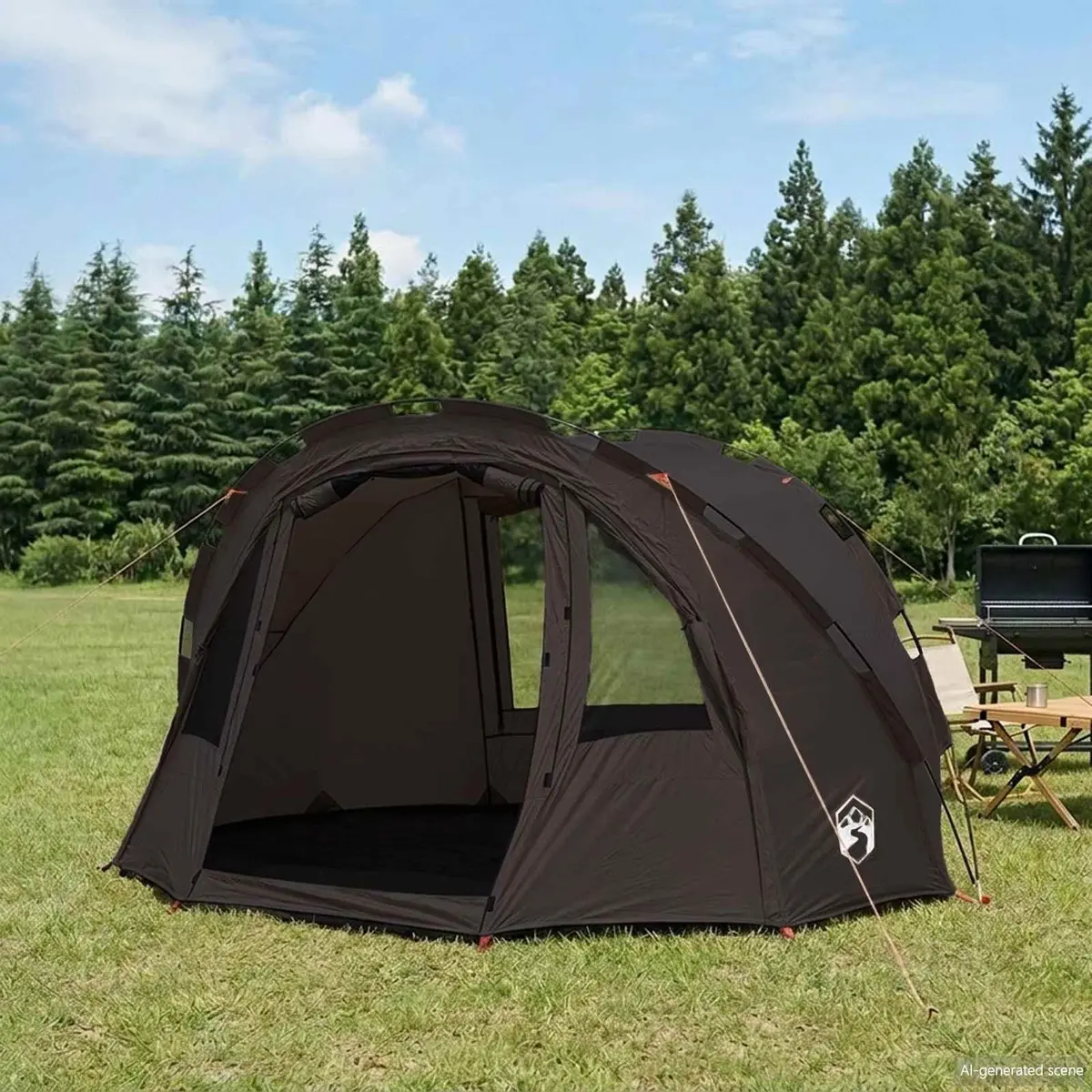 Fishing Tent Brown 2-Person Waterproof Camping Shelter Shade Protection