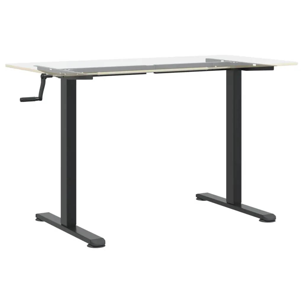 Standing Desk Frame Adjustable Height Black Steel Office Workstation Riser