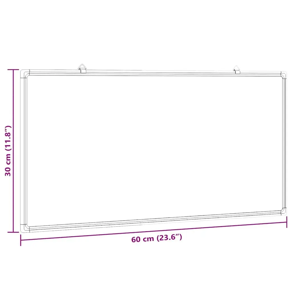 Magnetic Whiteboard White 60x30cm Wall-Mounted Smooth Surface Aluminium Frame